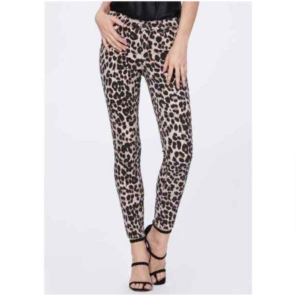 Paige - Hoxton Ankle  Skinny Jean In Pink Leopard Size 29